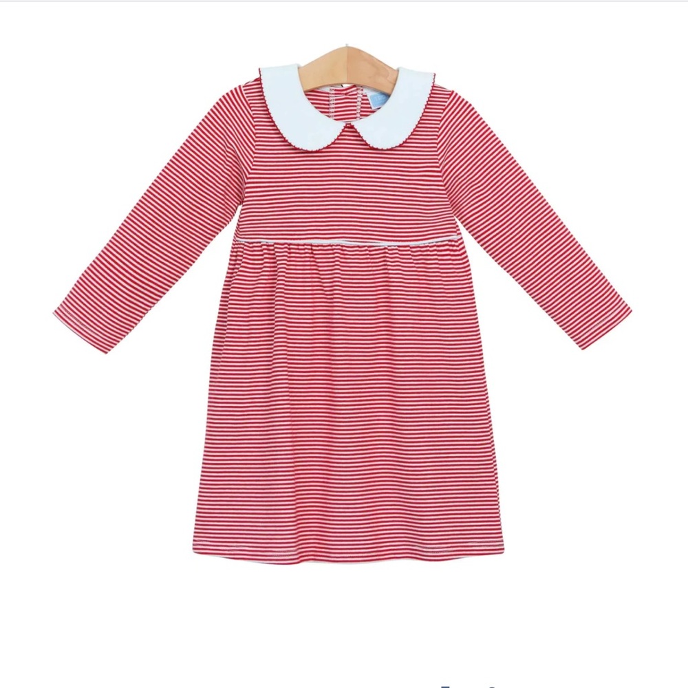 Like new Trotter St. Kids striped red and white dress.
